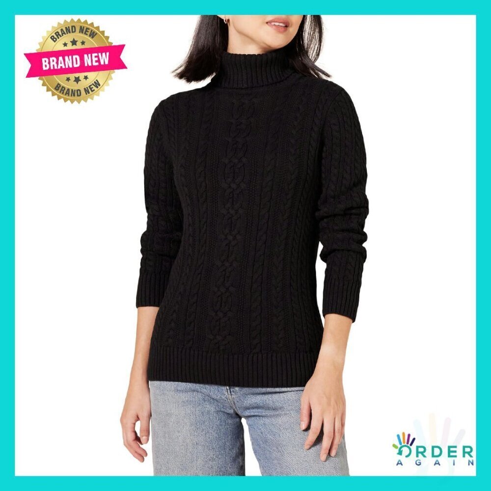 Fisherman Cable Turtleneck Sweater Classic Cozy Pullover Regular Fit Y2K